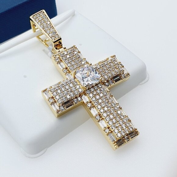 14K Gold Plated Cubic Zircon Pendant, EVBRS508 - Picture 7 of 9